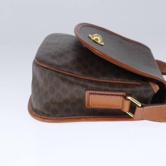 CELINE Macadam Canvas Shoulder Bag Pvc Leather Brown - Picture 5 of 13